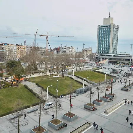 Great View Of Taksim Square, Luxury Furnished On Main Street Of Taksim, Partial Sea View Apartament *