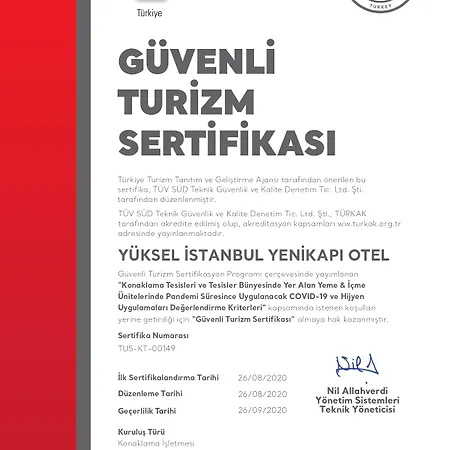 Отель Yuksel Yenikapi Стамбул
