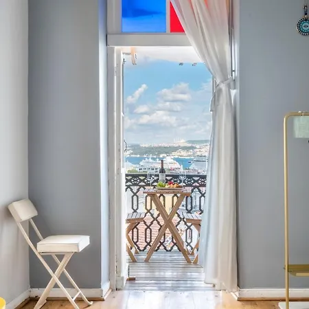 Historical Apt. With Galata Sea View/turkish Hamam Apartment