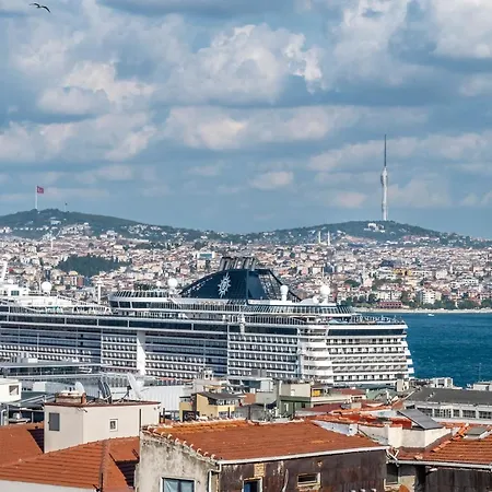 Historical Apt. With Galata Sea View/turkish Hamam Apartment