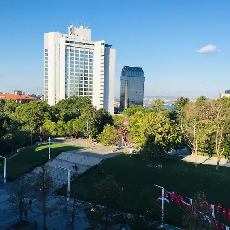 Great View Of Taksim Square, Luxury Furnished On Main Street Of Taksim, Partial Sea View Apartament *